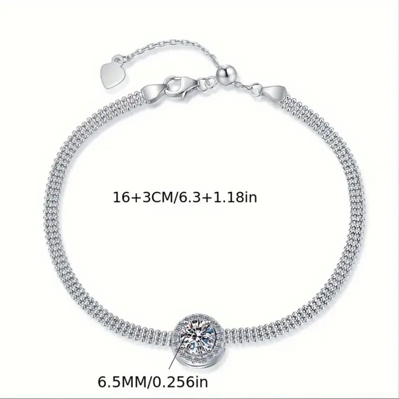 MOISSANITE 1 Carat Solitaire Bracelet - Picture 3 of 8